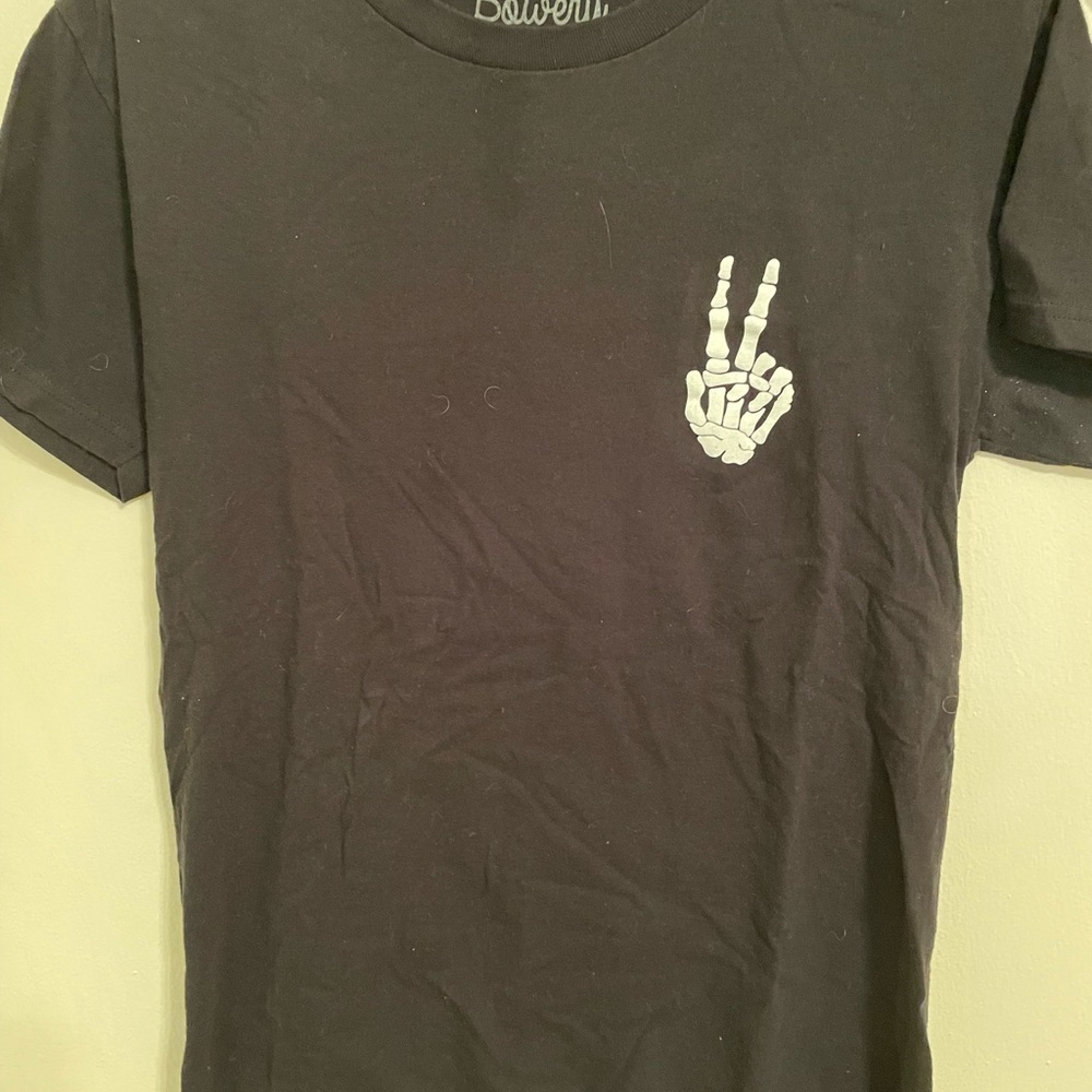 Black T-Shirt with Peace Sign Graphic